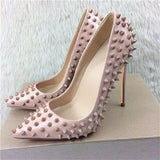 women's pumps with rivets pointed toe rose red rivet 12cm high-heeled wedding women pumps woman shoes MD020