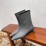 Loose Sleeve Slope And Straight Sleeve Boots 2025 Autumn And Winter New Fashion Square Head Temperament Short Boots