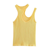 Black Crop Top Women Cut Out Tank Top With Straps Seamless Knitted Basic Tops Women Streetwear Summer Sexy Tops