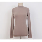 Thin T-shirt See Through Slim High Quality Plain T Shirt Women Cotton Elastic Basic T-shirts Female Korean Style