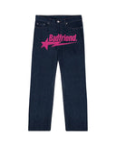 New American Letter Print Jeans Women Harajuku Hip Hop Vintage Straight Pants Unisex Casual Loose Jeans Punk Wide-Leg