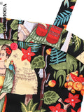 Women Shirts Retro Vintage 50s 60s Floral Printed Sleeveless Halter Slim Blouses Fashion Ladies Rockabilly Pin Up