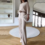 Zingj New 2023 Summer Bat Shirt Top Design Sense Slightly La Suit Pants Suit-Outfit
