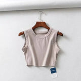 Summer vintage white crop tops women biker black punk sexy tank top korean streetwear cropped sleeveless top