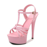Zingj Artifact Model High Heels Thin Heel Sexy Waterproof Table 13Cm15cm Sandal Female