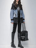 Spring Autumn Middle and Long Windbreaker Women's Waist Is Slim Splicing Denim Jacket Women Denim Jacket Women Coats