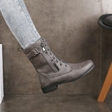 2025 Round Head With Martin Boots In The Middle Of The Barrel Women's Boots Side Zipper Wish High Help