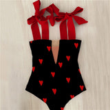 Piece Swimsuit 2021 New Cute Swimwear Women Bow Swimwear Hollow Out Bathing Suit Back crisscross Monokini