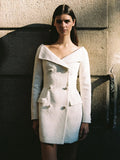 2025 New Fashion Temperament One Word Shoulder Long Sleeve Waist Design Sense Pocket Stitching Advanced Sense