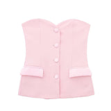 Women's Clothing 2025 Spring New Silk-Sense Texture Spliced Tight Body Clothes + Open-Fork Splicing Skirt