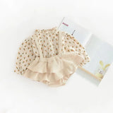 Girl Clothes Spring Summer Linen Cotton Girls Floral Pullover Top Shirt Vintage Suspender Romper Dress Newborn Baby