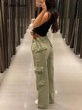 Y2k Casual Cargo Pants Women Fashion Low Waist Trousers 2022 Autumn Overalls Baggy Straight Jeans Fairycore 90s