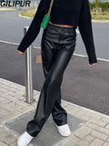 Jacket Women Casual PU Elegant Blazer Jackets Female Streetwear New Spring Fashion Y2k Faux Coat Black Leather
