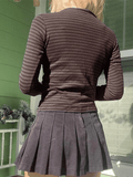 Vintage Striped Long Sleeve Crop Top- Outfit