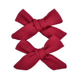 Solid Cotton Hiar Bows With Clip For Baby Girls Boutique Handmade Hair Clip Hairgrip Barrettes Hair Acesssories