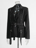 Color Advanced Sense Coat 2025 Autumn Tail New Fashion Rivets Waist Long Sleeves In The Long Hanging Sense Suit