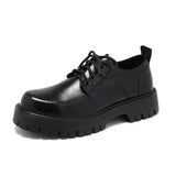 Zingj Leather Shoes Men's Platform Height Retro Single Shoes 45 Men's Plus Size Business Round Leather Shoes