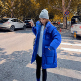 2022 Casual Loose Hooded Parkas Winter Jacket Women Fashion Solid Thick Long Coat Women Elegant Cotton Padded