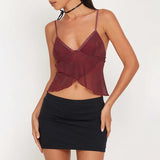 Spring Fashion Trend Women's New Sling Strip Bare Back Screen Printing Loose Small