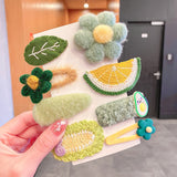 New Girls Cute Cartoon Plush Flower Hairpins Children Beautiful Hair Clips Barrettes Hairgrips Fashion Hair