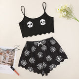 Printed Girls' Short-Sleeved Shorts Sexy Pajamas Girls' Cartoon Leisure PJ Leisure Home