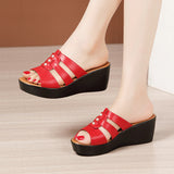 Heel Sandals Slippers Summer 2023 New Muffin Thick Soles Fishmouth Slippers Large Size Slippers Wear One-Word