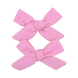 Solid Cotton Hiar Bows With Clip For Baby Girls Boutique Handmade Hair Clip Hairgrip Barrettes Hair Acesssories