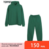 2021 Autumn Winter women Tracksuit Two Set Fleece Sweatshirts Crew Neck Hooded Sweatshirts Fleece warm pants
