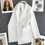 Zingj Suit Jacket Female 2024 Spring And Autumn Double-Breasted Green Suit Temperament Show Thin Web Celebrity Fried Street Clothes