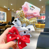 Pcs/set Cotton Dot Printed Hair Clips For Cute Girls Plaid Bowknots Boutique Barrettes Kids Hair Accessories Hairpins 2020