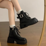 Boots Women's Thick Background Increased In 2025 New Autumn And Winter Retro Locomotive Boots Small Thick And Short