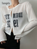 Letter Printed Woment-shirt Loose Stretch Long Sleeve Zippper Crop Tops Y2k Grunge Tops Streetwear Casual Jumpers