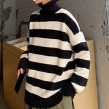 Sweater Women Pullovers Knit Casual Striped Pullovers Jumper Warm Teen Gril Streetwear Knitwear Sueters De