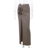 High Split Flower Maxi Skirt- Outfit