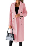 Women's Spring 2025 Coat Hair, Coat Solid Long Sleeve Double Buckle Bag Temperament