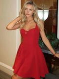 Solid Strap Flare Mini Dress- Outfit