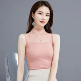 Lurex Lace Transparent Mesh Casual Summer Women Tank Tops 2021 Solid Color Sleeveless Shirt Camisole Female Slim