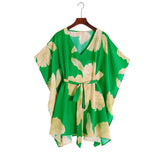 Sexy Bohemian Print Self Belt Mini Dress Tunic Women Clothing Summer Beachwear Casual High Street Dresses