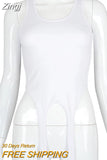 Basic Long Ribbon White Tank Tops For Women Hight Street Casual Wear Summer Chic Fashionable Vest Club Wear