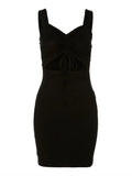 Dress Women's Clothes Spaghetti Strap Hollow Out Sleeveless Slim Sheath Spring Summer Mini Dress Lady Casual Mujer