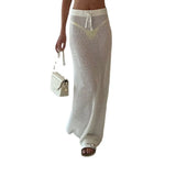 Summer New Sexy Hollow Perspective Knitted Beach Holiday Solid Dress Wearing