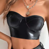 Zingj Batch Of New Solid Color Bright Face Skin Wrapped Chest Short Crop Women's Small Vest