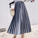 Hundred Folded Skirt Female Students 2025 Spring And Autumn New Korean Version Of High-Rise Half-Dress Mid-Long Long Skirts Appear