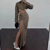 High Split Flower Maxi Skirt- Outfit