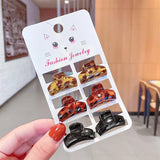 New Women Girls Vintage Elegant Leopard Small Acrylic Hair Claws Geometric Hair Clips Headband Fashion Hair