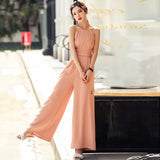 Women Jumpsuit Sleeveless Playsuit Clubwear Straight Leg Bandge Elegant Office Lady