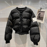 2022 Winter New Arrival O Neck Slim Waist Short Jacket Women Cotton Coat Streetwear