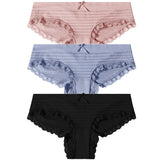 3PCS/Set Lace Cotton Panties Women Sexy Bow Briefs Soft Lingerie Female Briefs Panty Women's Underpants
