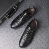 Zingj New Men's Round Head Men's Casual Single Shoes Front Lace Casual Shoes Plus Size Men's