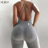 Summer Casual Sport Fitness Streetwear Female Jumpsuit Sexy V Neck Backless Skinny Elastic Jumpsuit Women Yoga